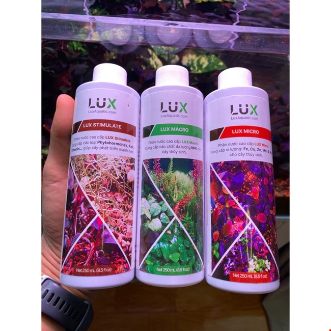 Combo phân nước LUX Macro 500mL, LUX Micro 500mL, LUX Stimulate 250mL